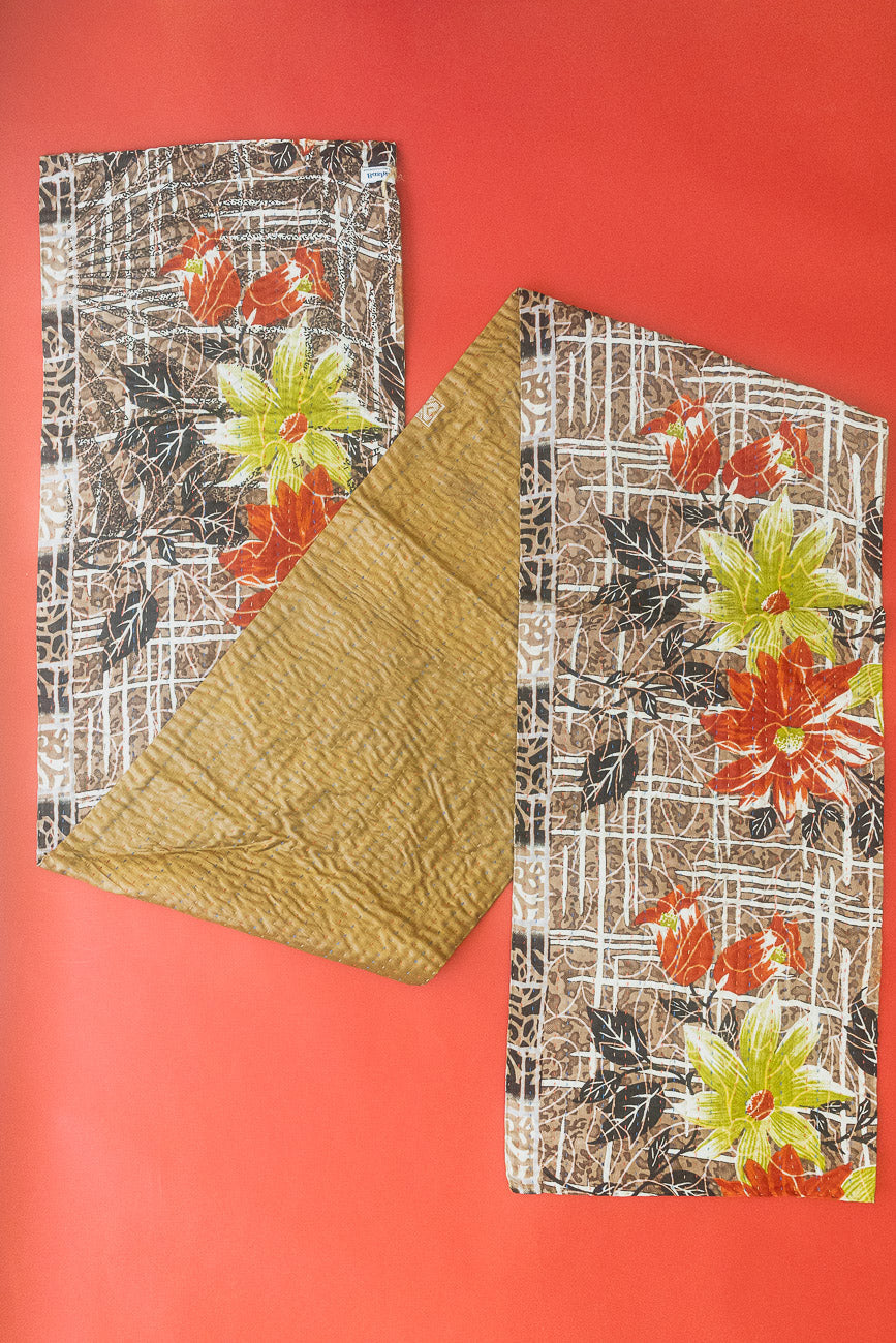 Kantha Holiday Silk Table Runner - Holly No. 8
