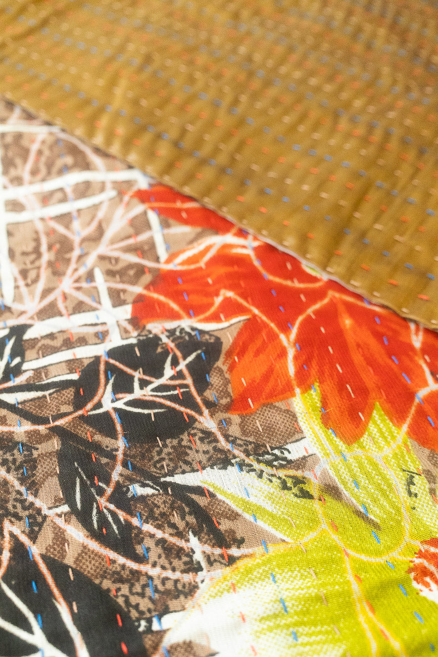 Kantha Holiday Silk Table Runner - Holly No. 8