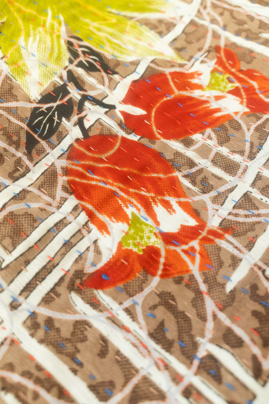 Kantha Holiday Silk Table Runner - Holly No. 8