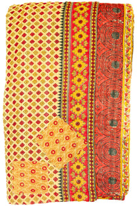 Kantha Large Throw Blanket