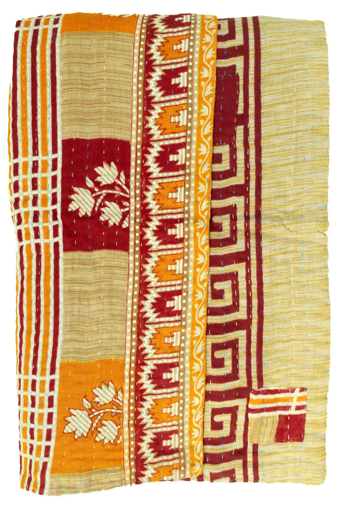 Hopeful Kantha Throw Blanket