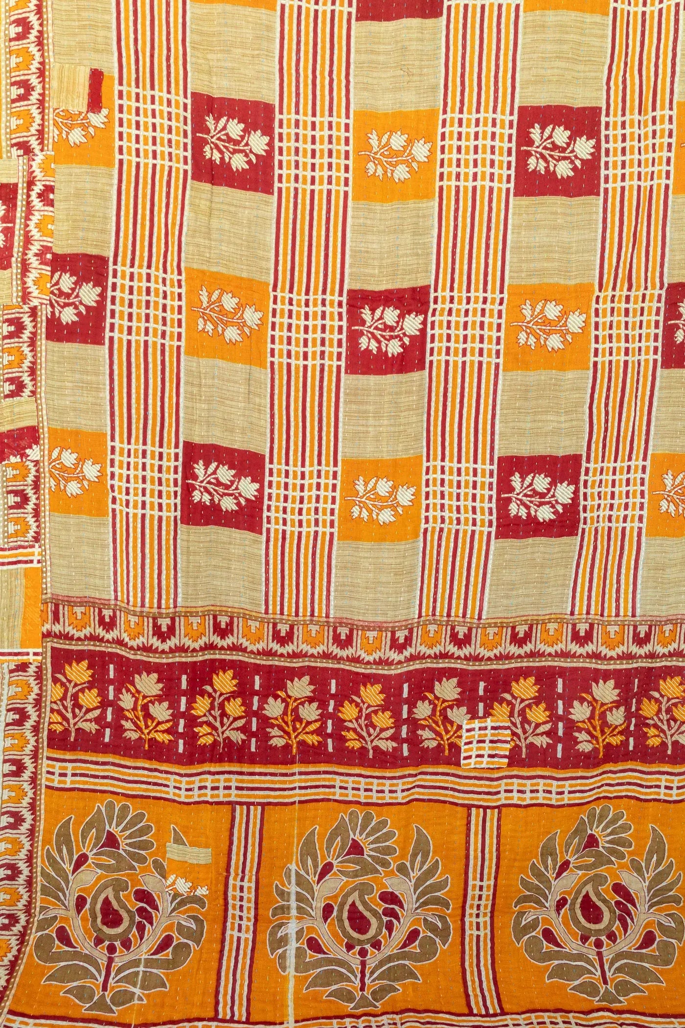 Hopeful Kantha Throw Blanket