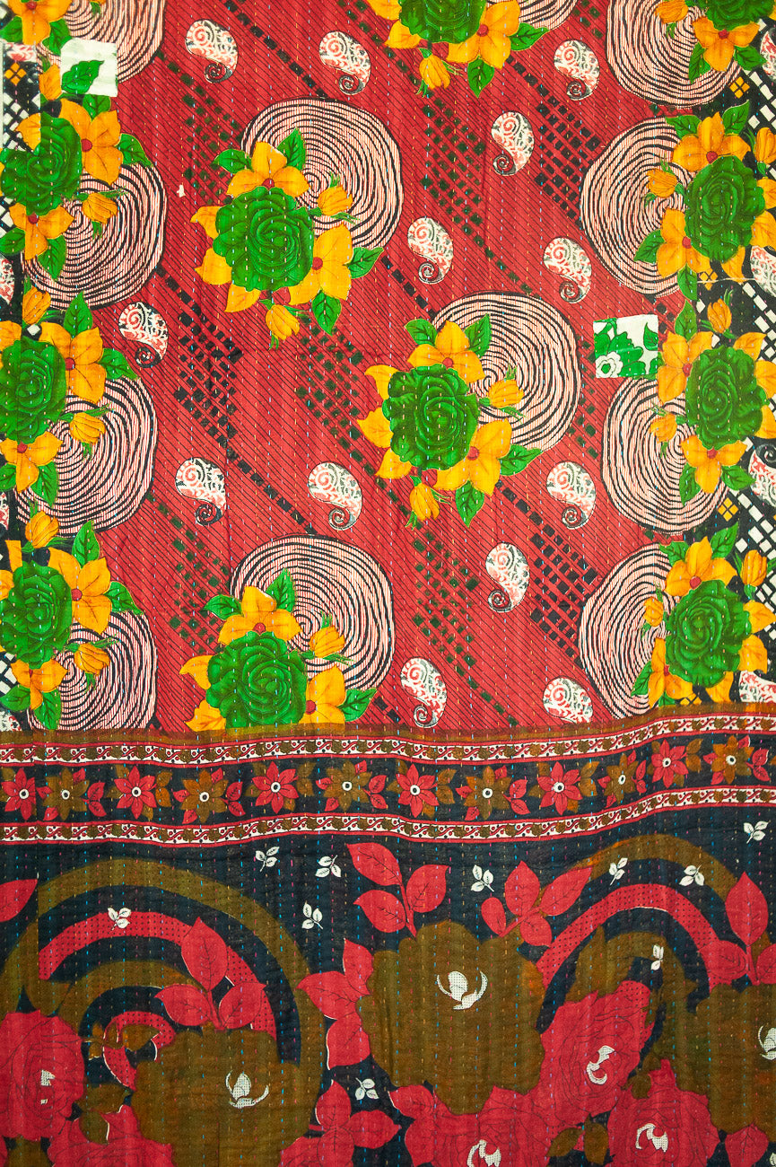 Hot Cocoa Kantha Christmas Throw