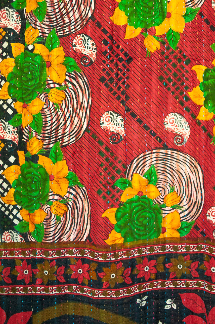 Hot Cocoa Kantha Christmas Throw