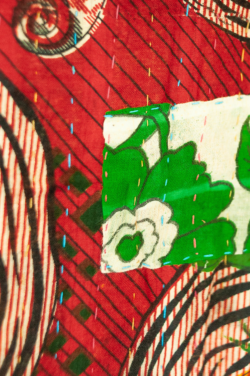 Hot Cocoa Kantha Christmas Throw