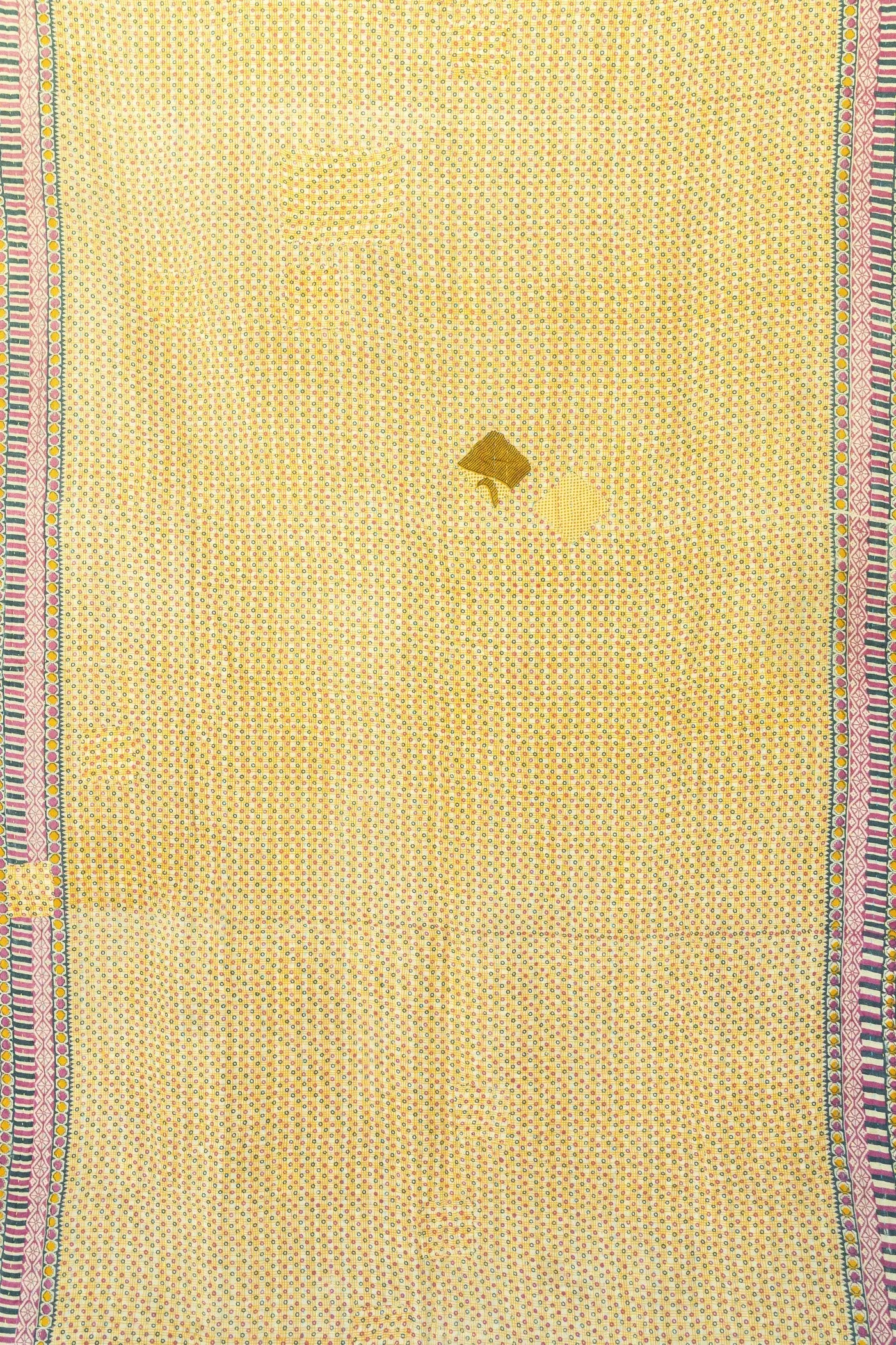 Hyacinth Kantha Throw Blanket