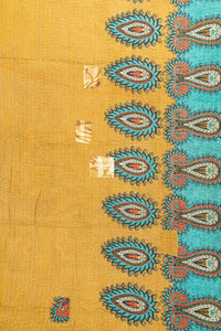 Hyacinth Kantha Throw Blanket