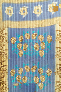 Hyacinth Kantha Throw Blanket