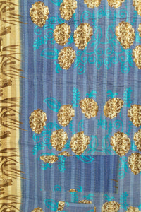 Hyacinth Kantha Throw Blanket