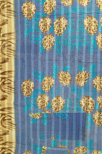 Hyacinth Kantha Throw Blanket