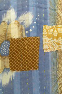 Hyacinth Kantha Throw Blanket
