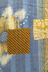 Hyacinth Kantha Throw Blanket
