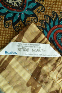 Hyacinth Kantha Throw Blanket