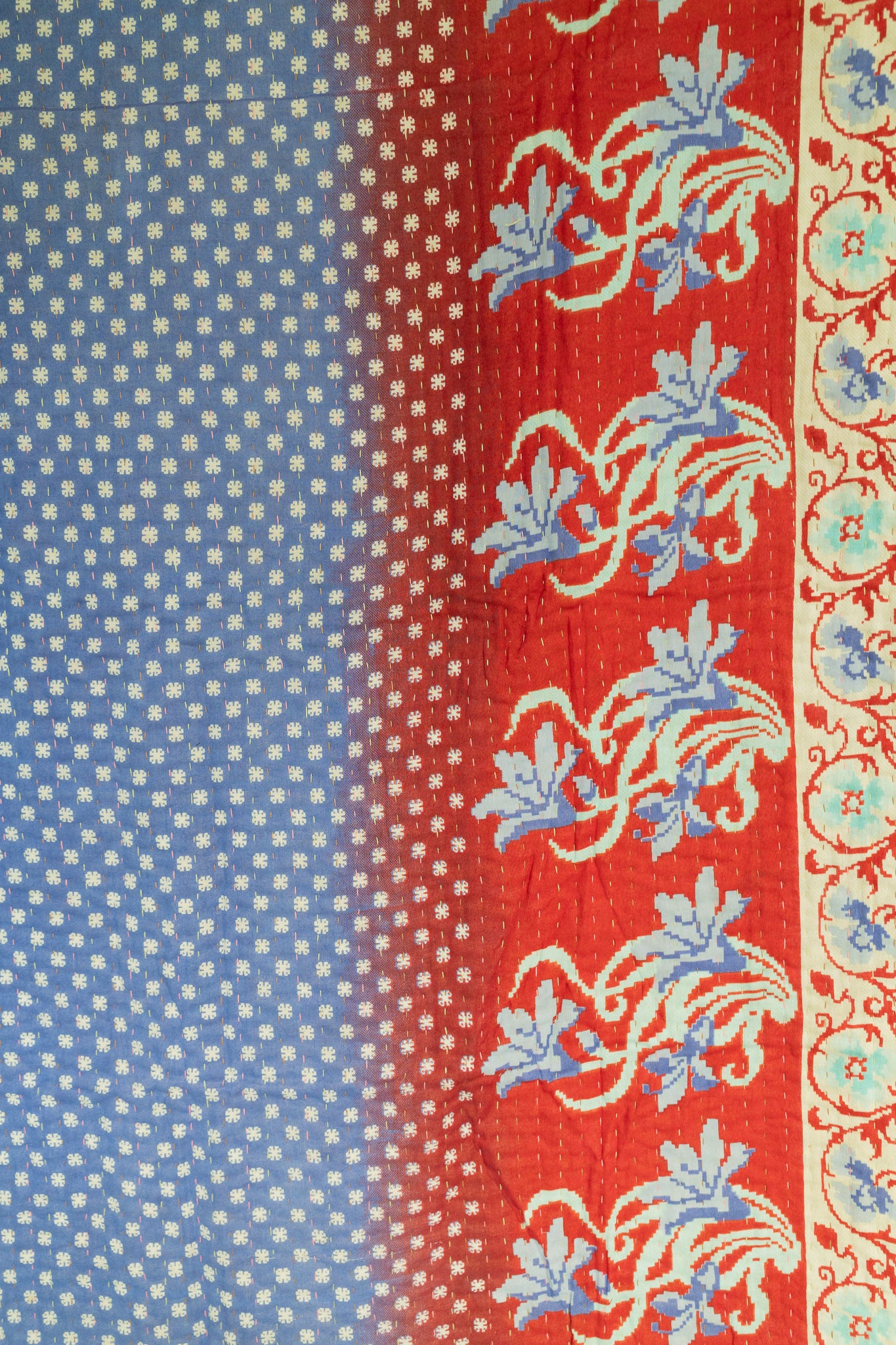 Imaginative Kantha Throw Blanket