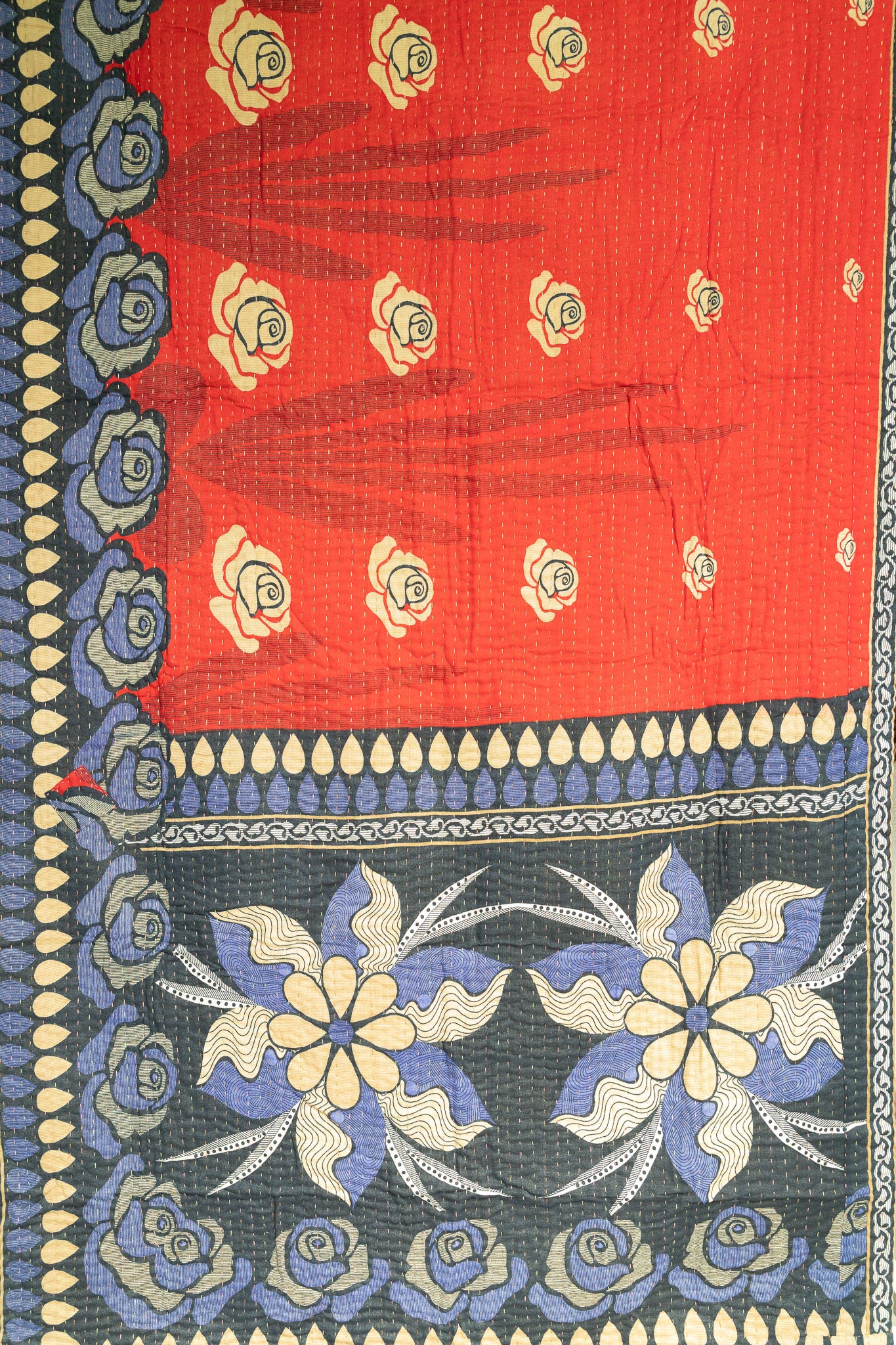 Imaginative Kantha Throw Blanket
