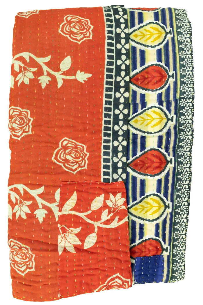 Inspiring Kantha Throw Blanket