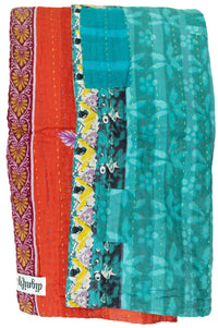 Jade Kantha Throw Blanket