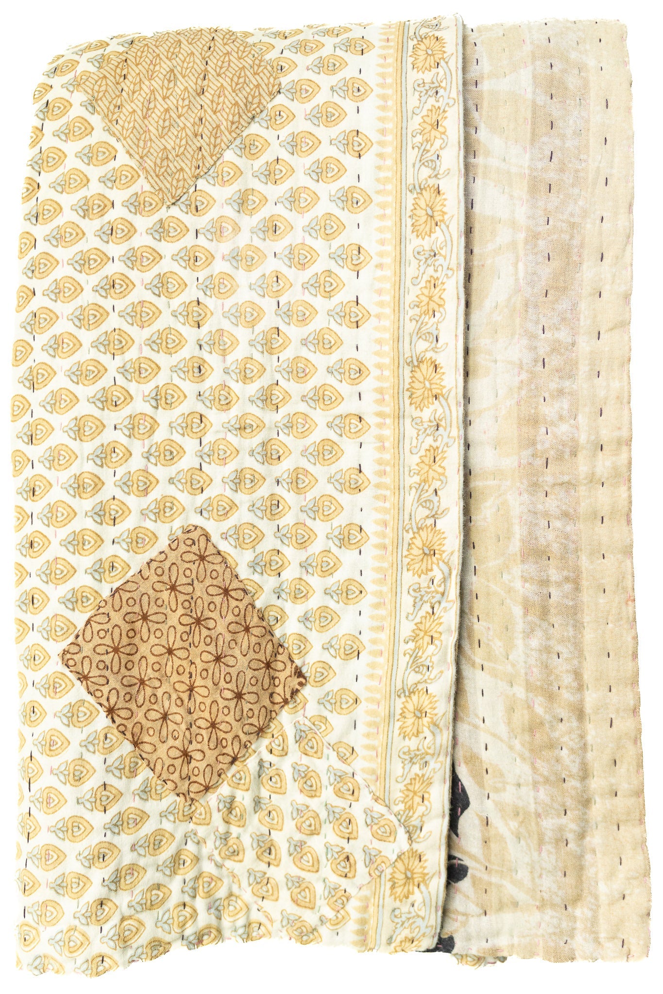 Kantha Throw Bed Quilt