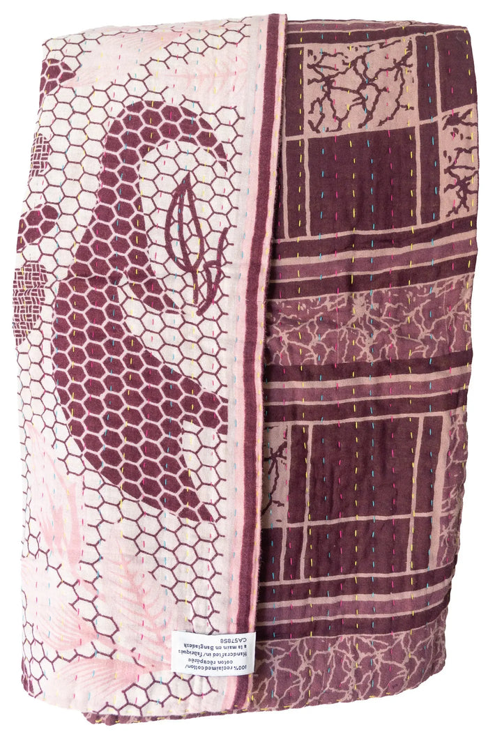 Jasmine Kantha Throw Blanket