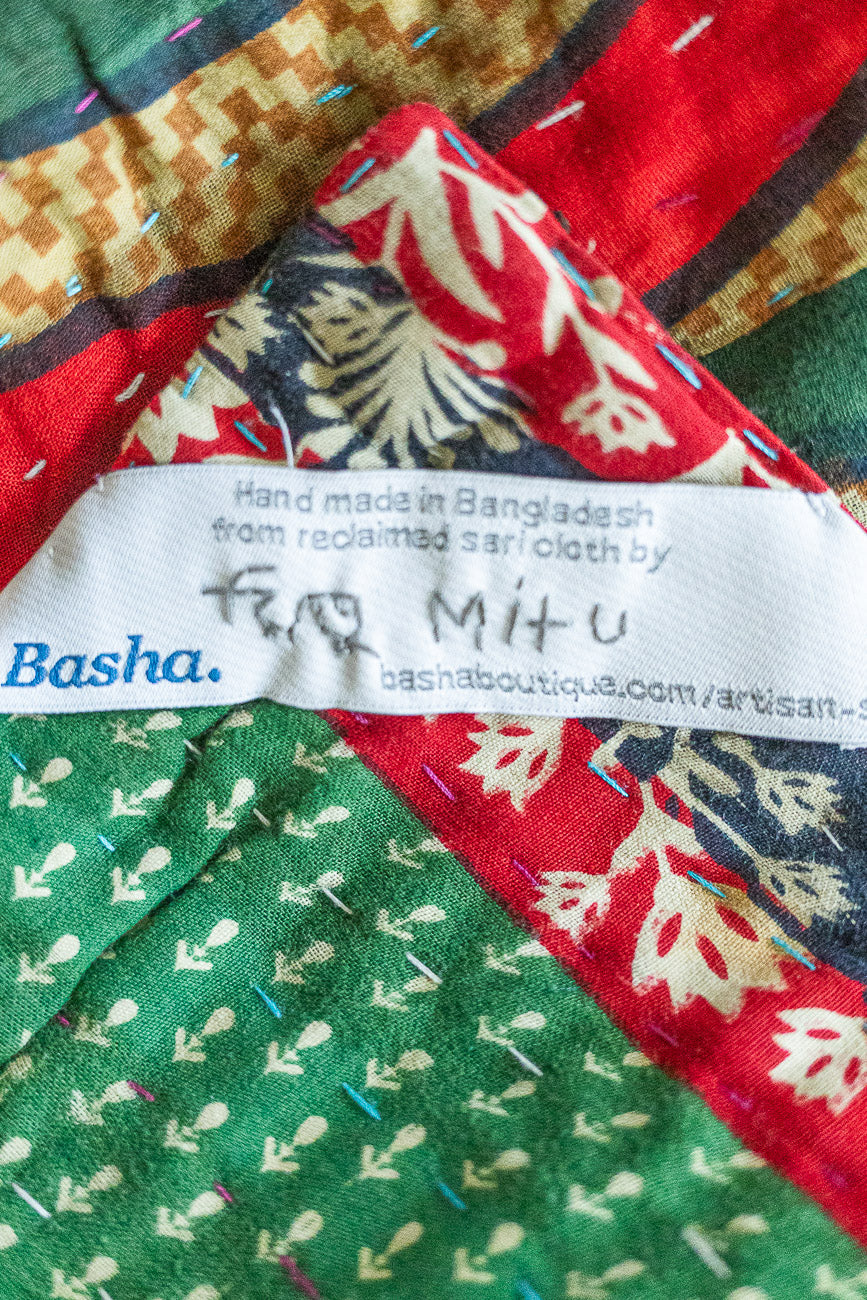 Holiday Jingle No. 3 Large Kantha Throw