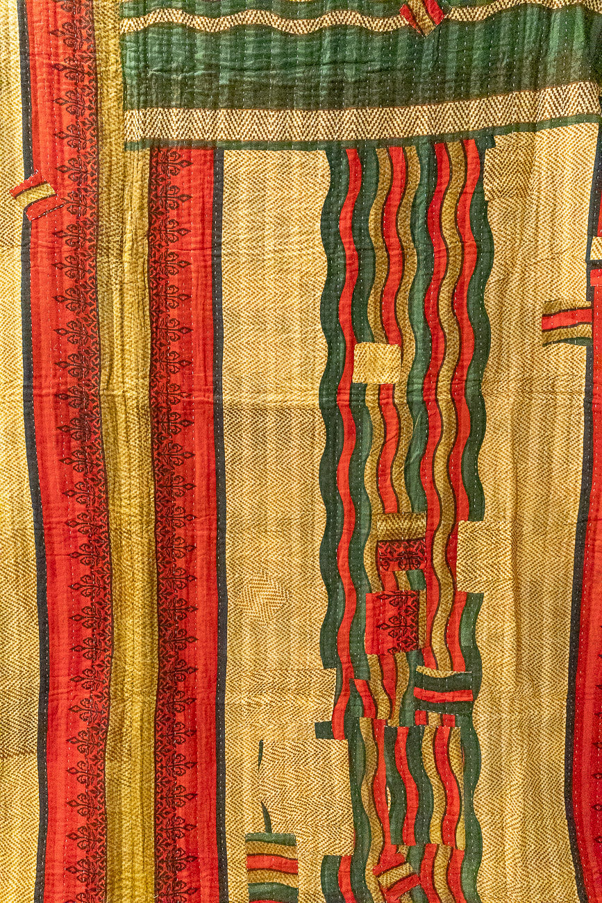 Holiday Jingle No. 3 Large Kantha Throw