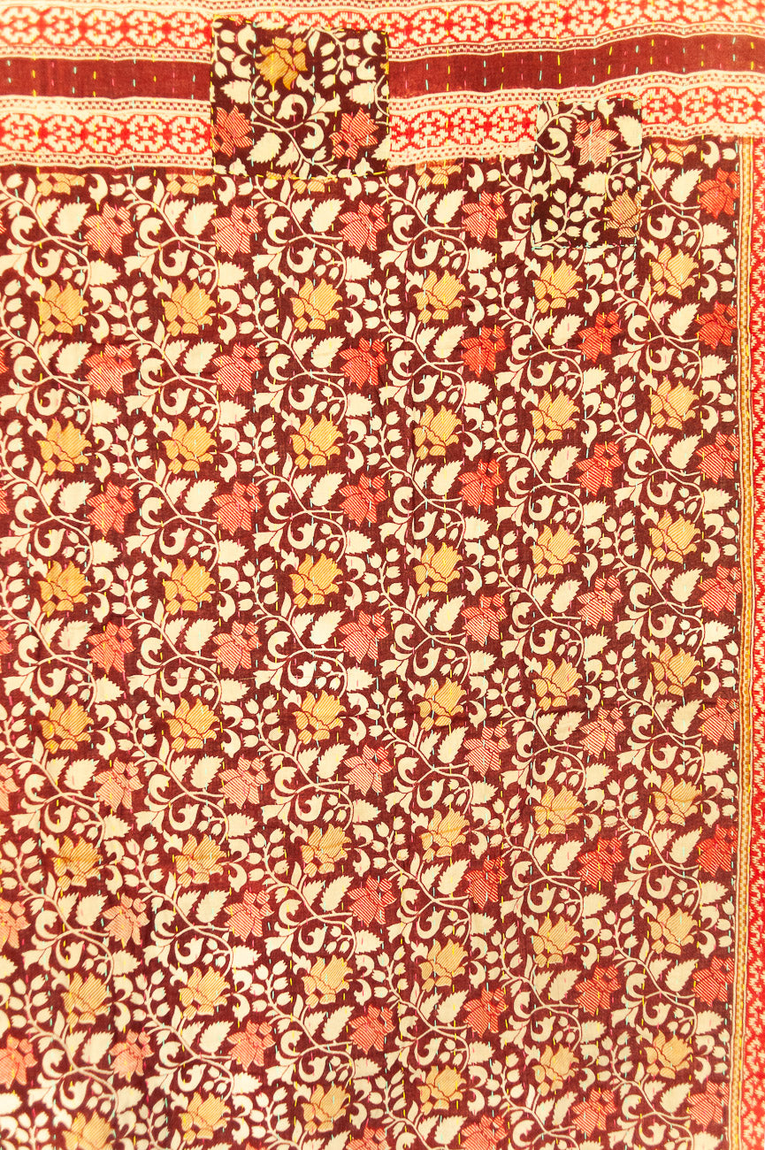 Jingle Bells Kantha Christmas Throw