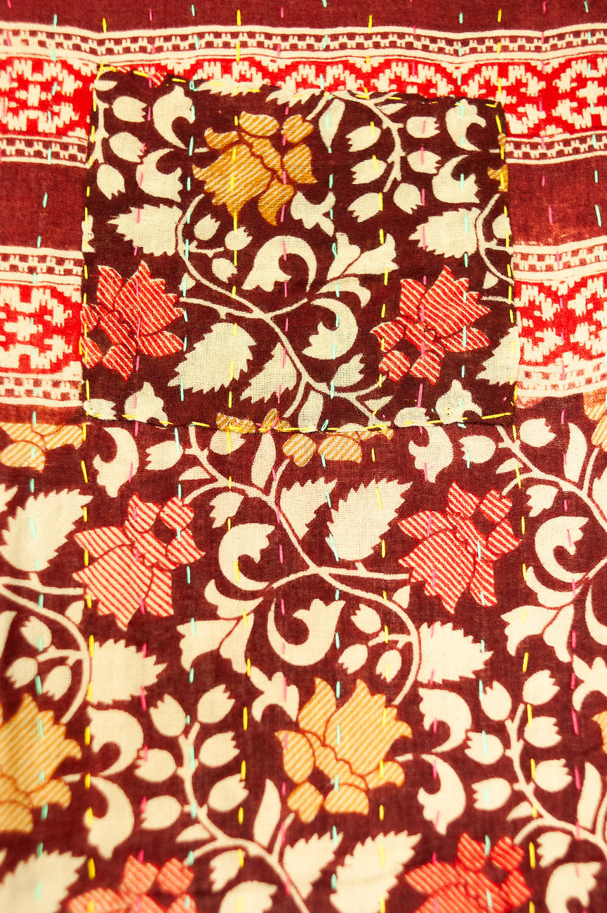 Jingle Bells Kantha Christmas Throw