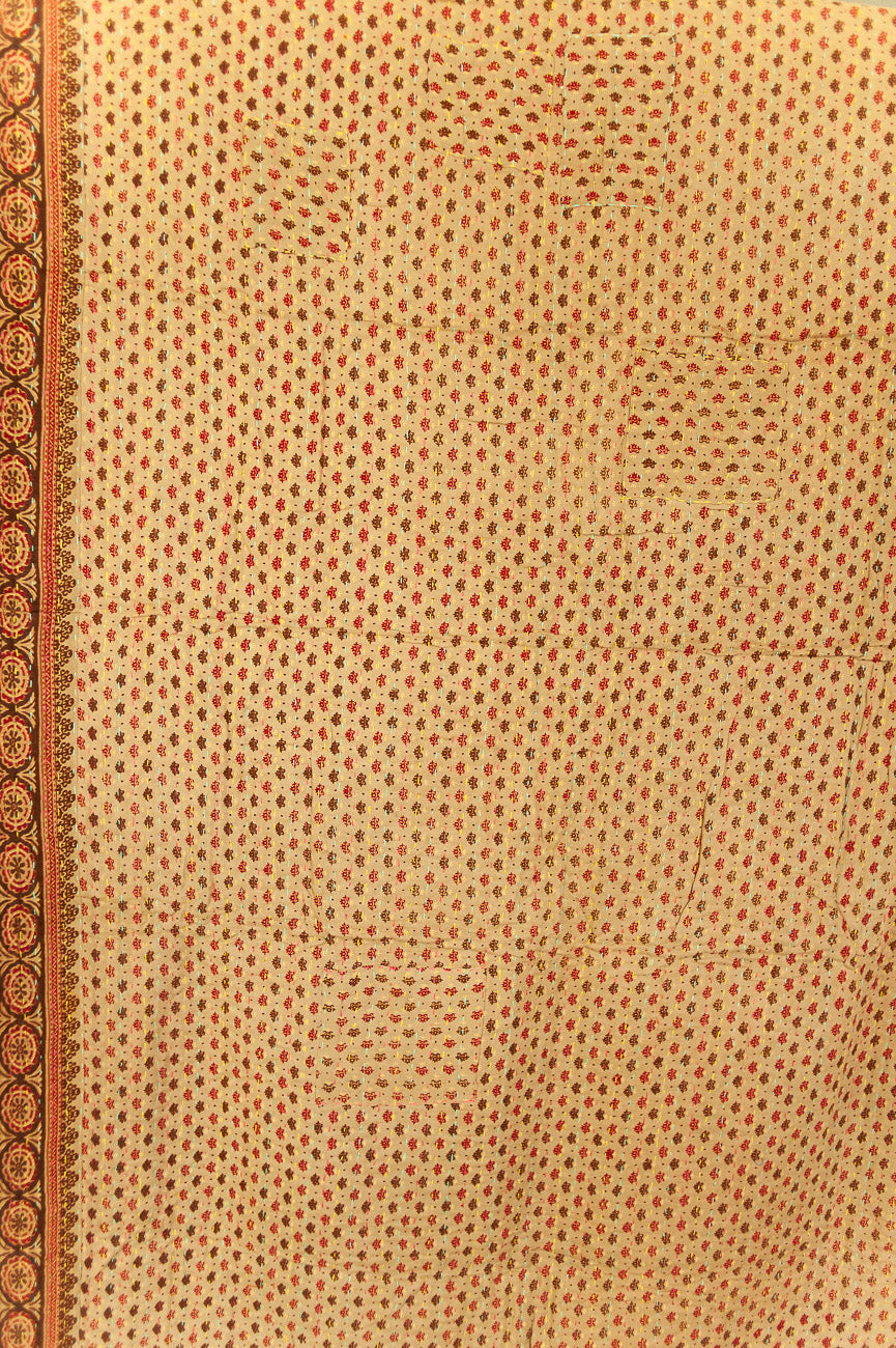 Jingle Bells Kantha Christmas Throw