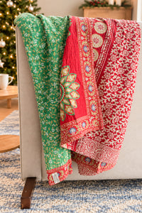 Jolly No. 1 — Large Kantha Christmas Throw