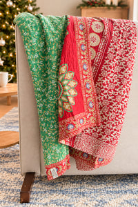 Jolly No. 1 — Large Kantha Christmas Throw