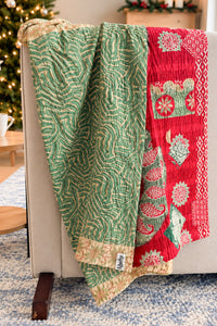 Jolly No. 2 — Large Kantha Christmas Throw