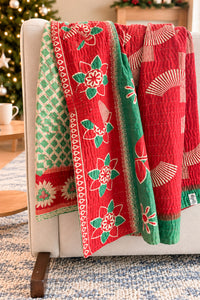 Jolly No. 3 — Large Kantha Christmas Throw