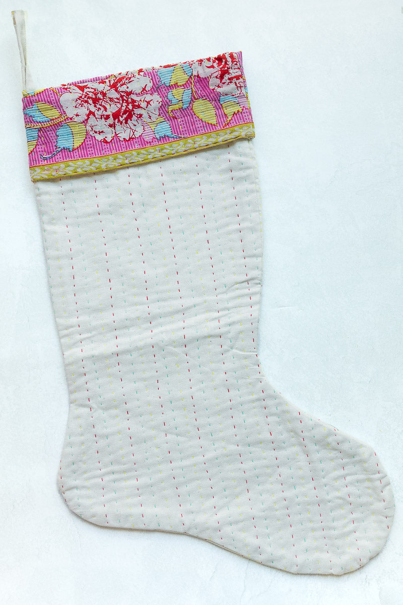 Kantha Holiday Stocking - Jolly No. 5