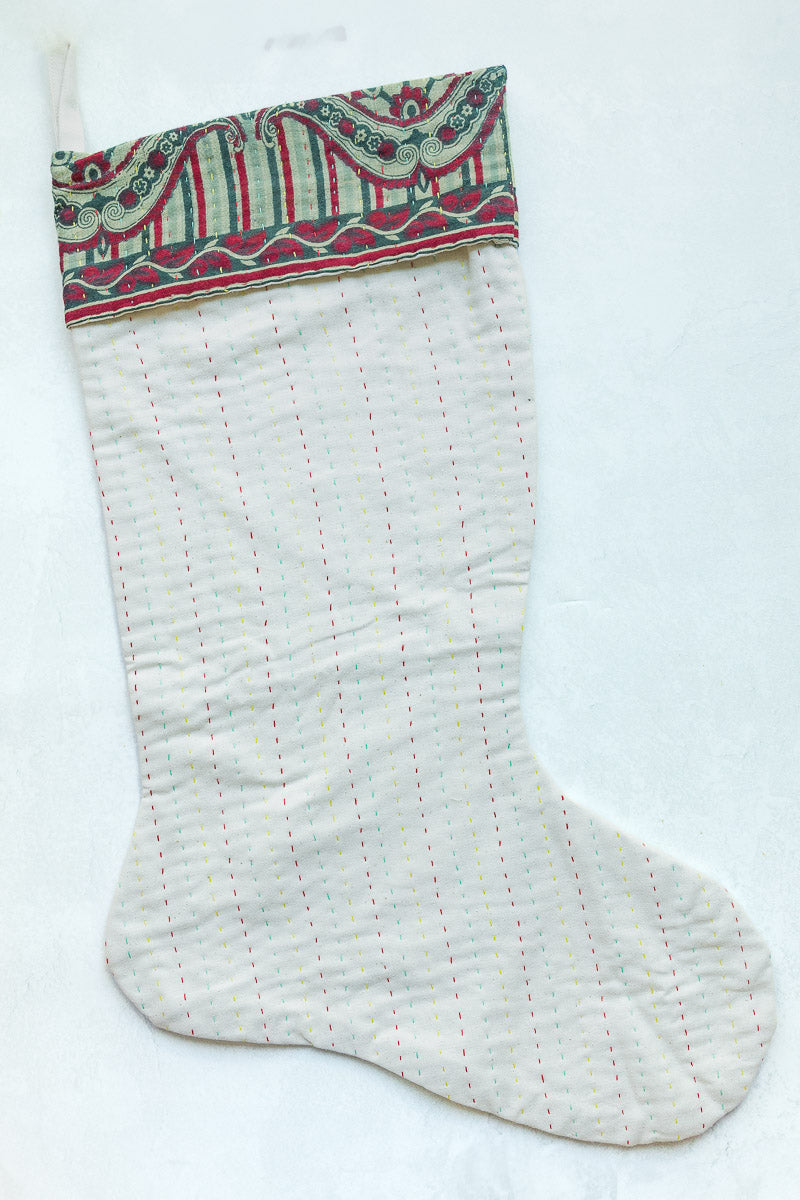 Kantha Holiday Stocking - Jolly No. 7