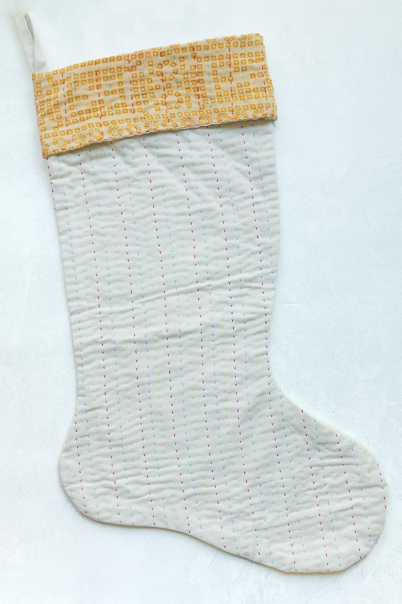 Kantha Holiday Stocking - Jolly No. 9