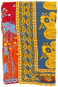 Kantha Large Throw Blanket