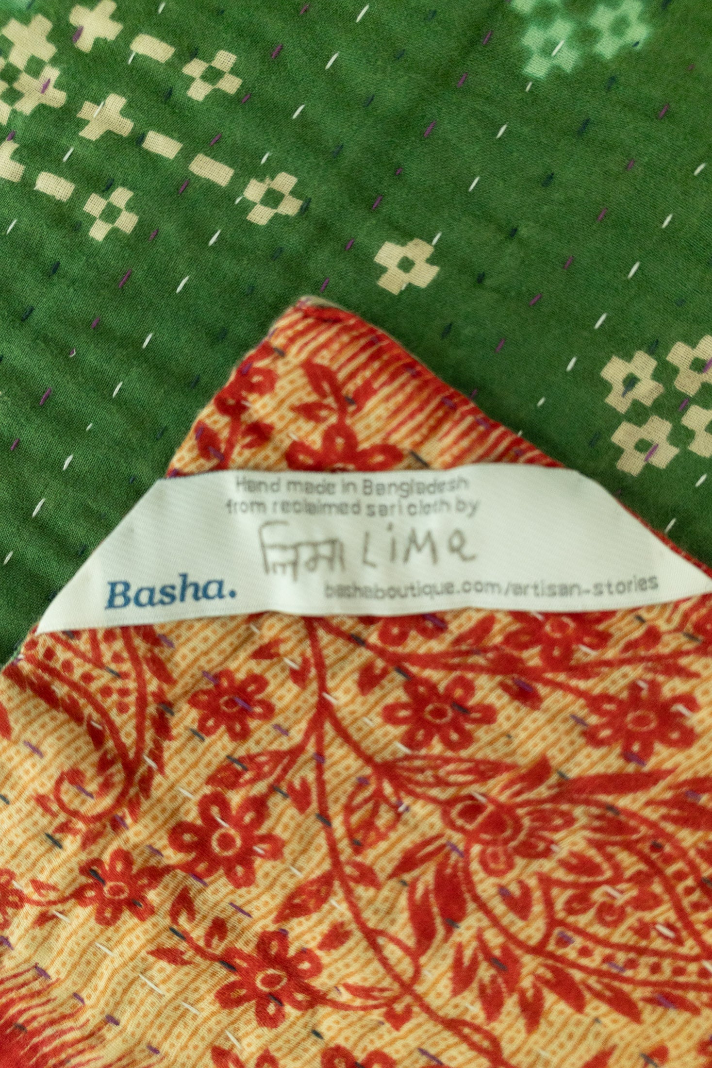 Joy Holiday Kantha Blanket