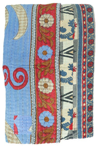 Joyful Kantha Throw Blanket