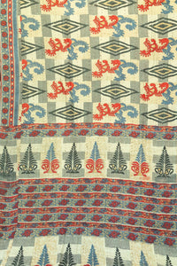 Joyful Kantha Throw Blanket