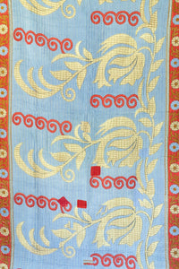 Joyful Kantha Throw Blanket