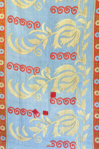 Joyful Kantha Throw Blanket