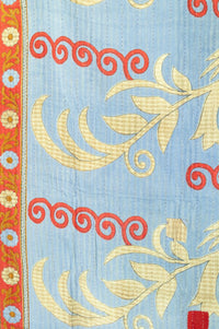 Joyful Kantha Throw Blanket