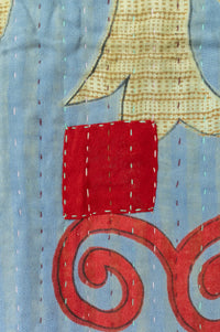 Joyful Kantha Throw Blanket