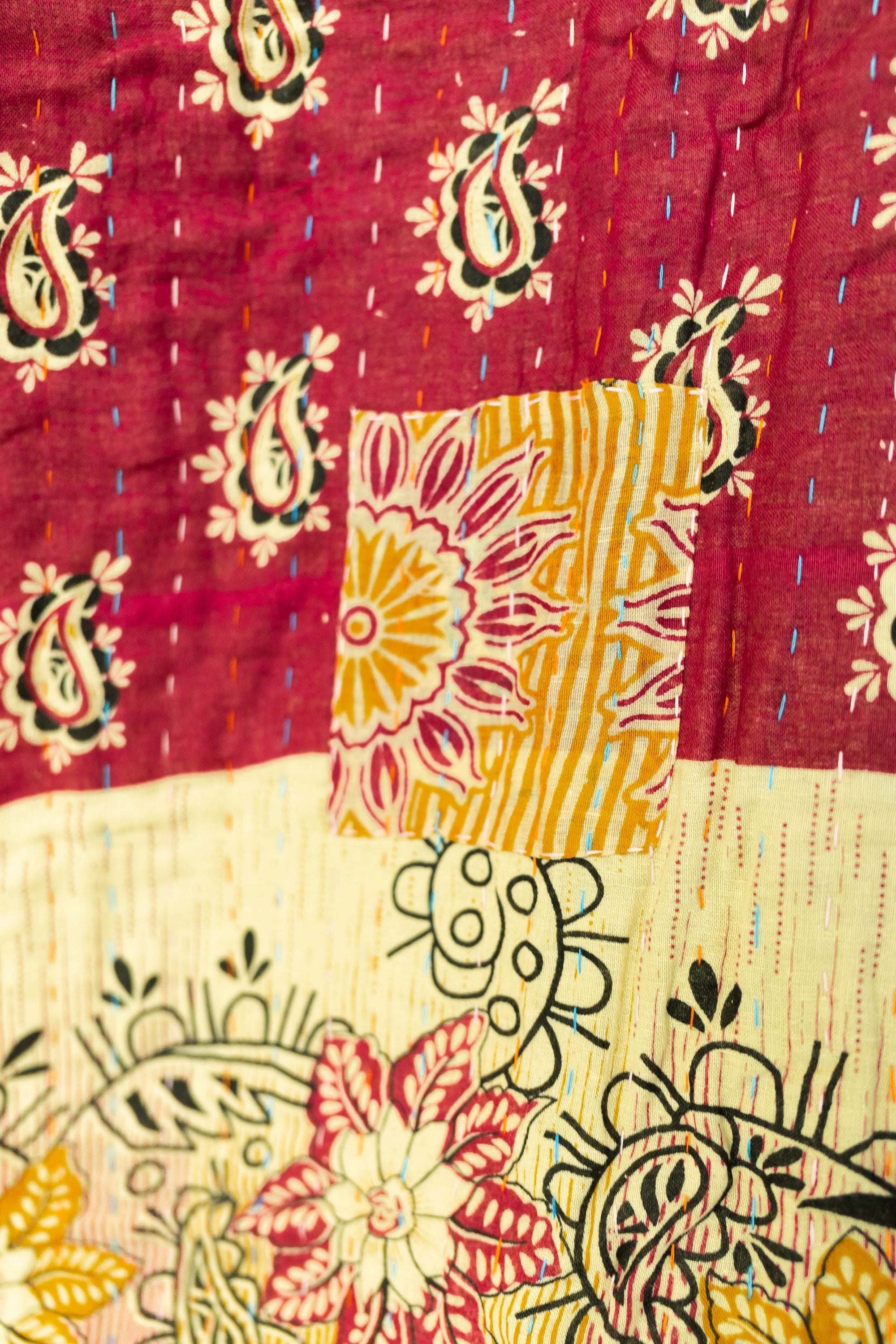 Joyful Kantha Throw