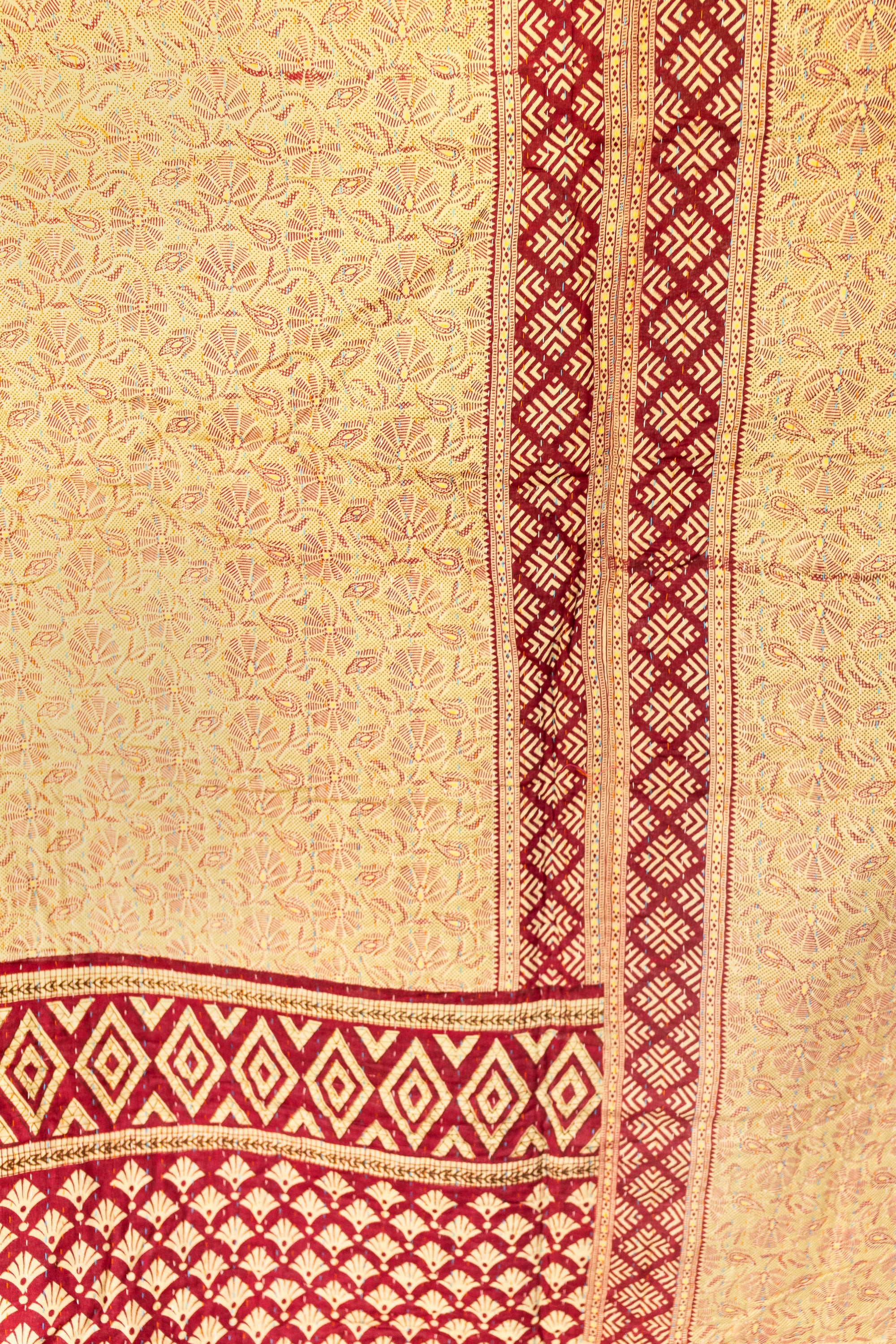Joyful Kantha Throw