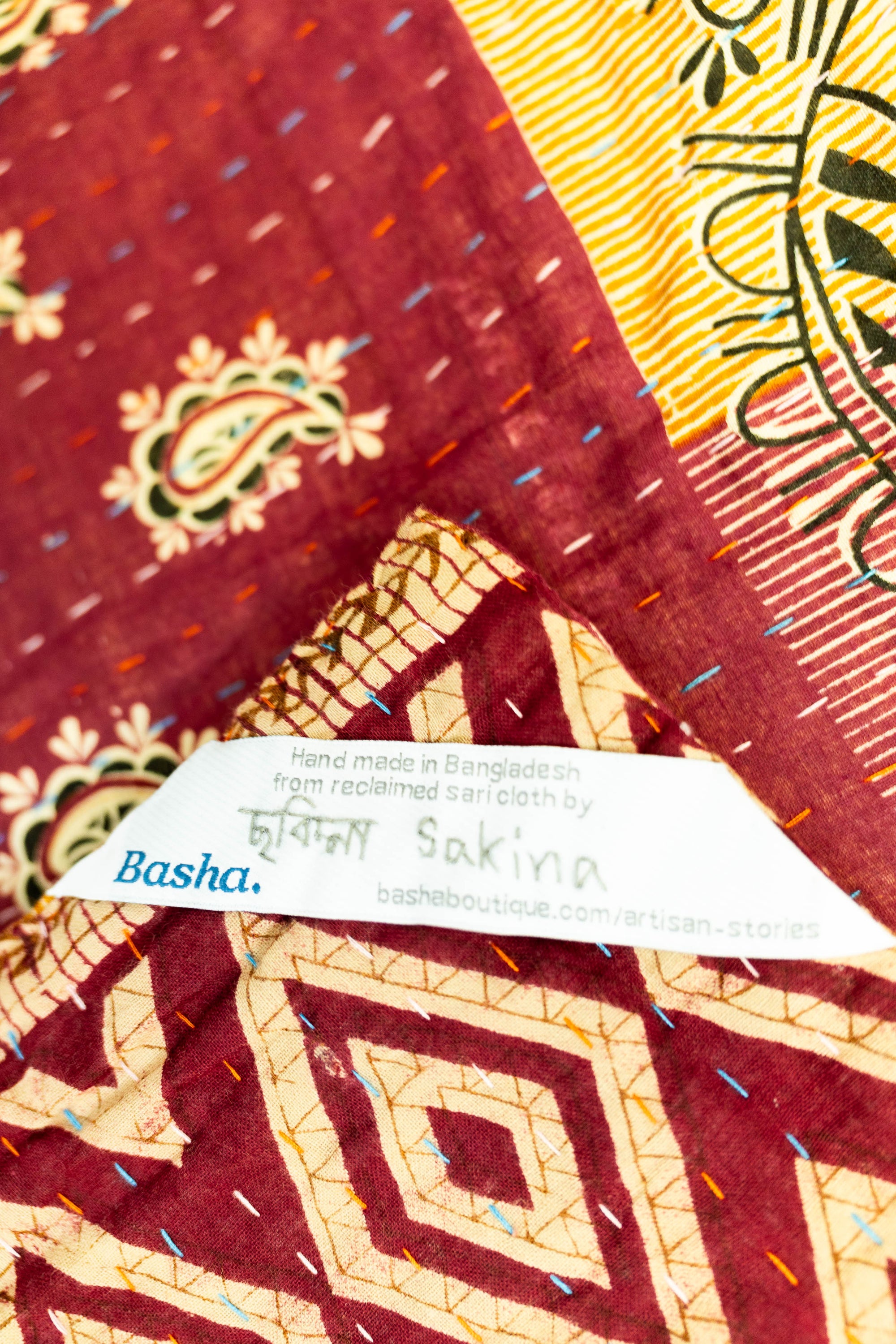 Joyful Kantha Throw
