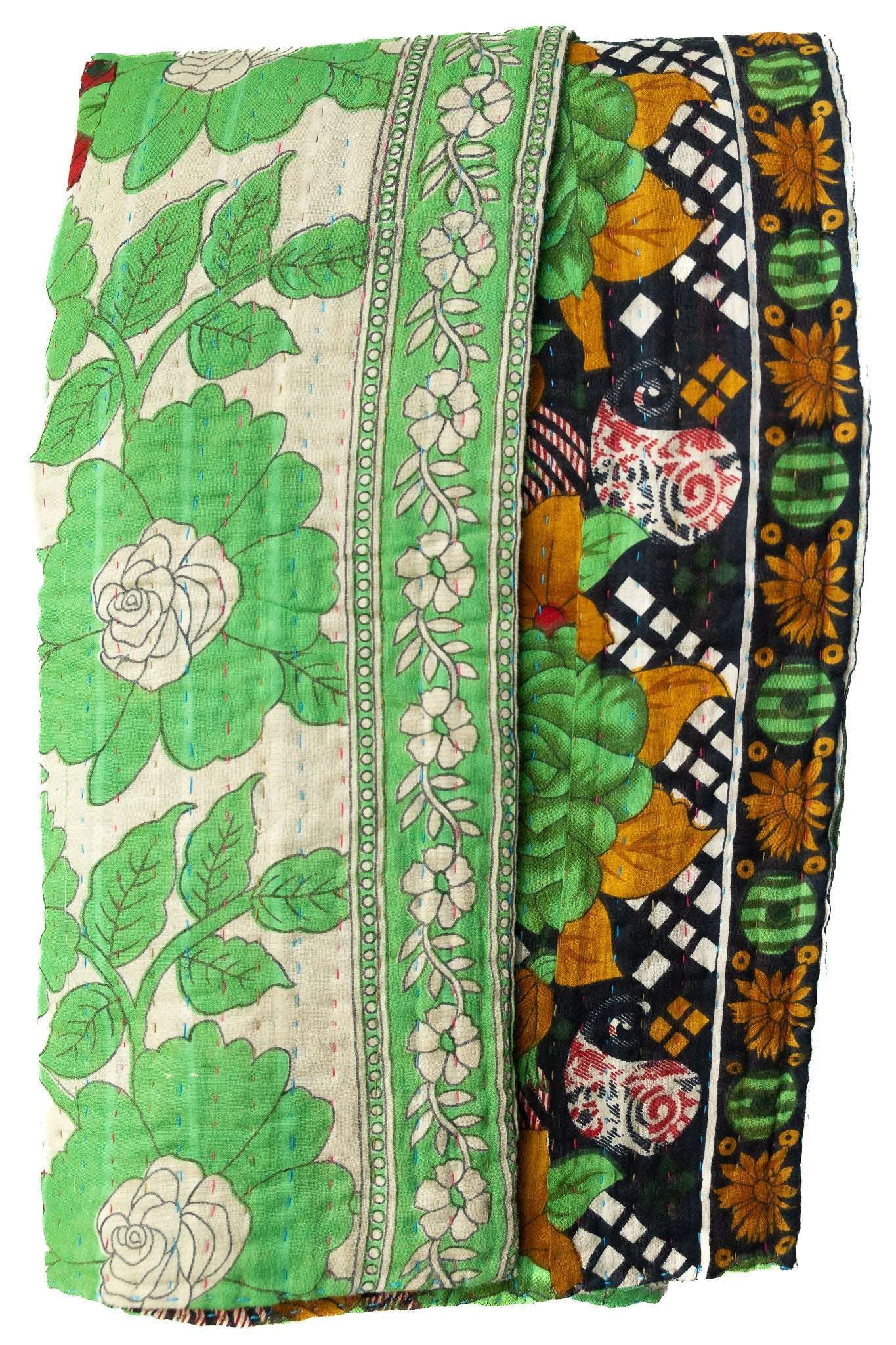 Kantha Throw Bed Quilt