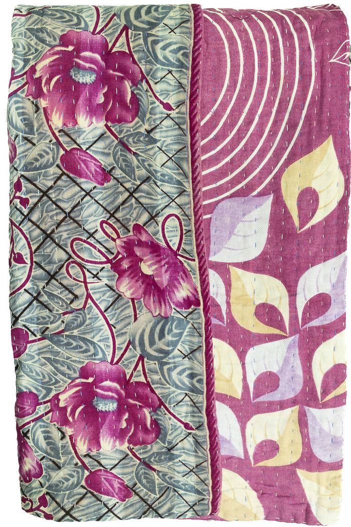 Kantha Throw Bed Quilt