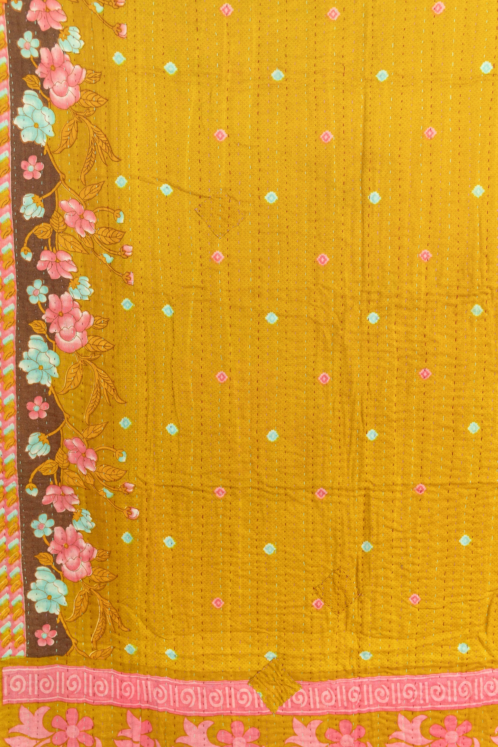 Kantha Throw Bed Quilt