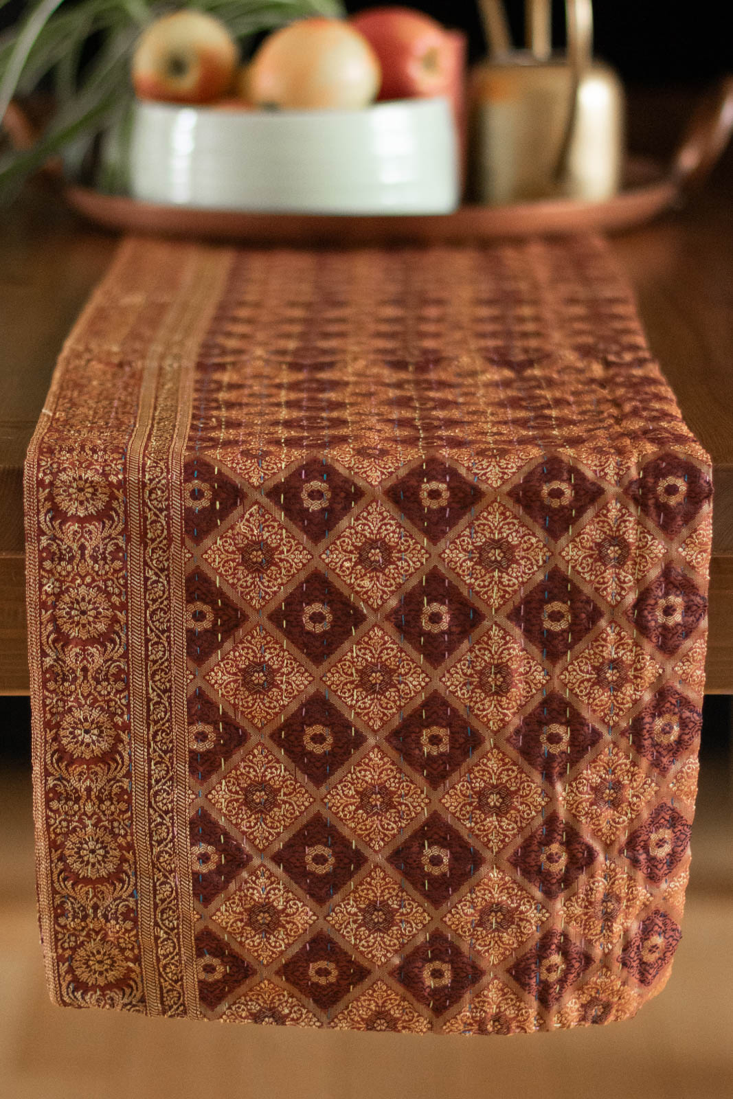 Kantha Table Runner Silk Blend C6